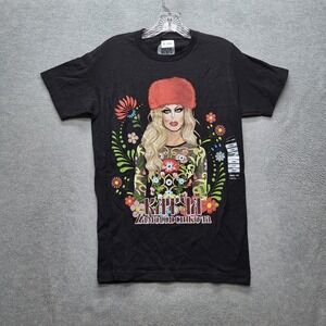 Hot Topic Men Shirt S Black Floral Drag Queen Katya Zamolodchikova NWT